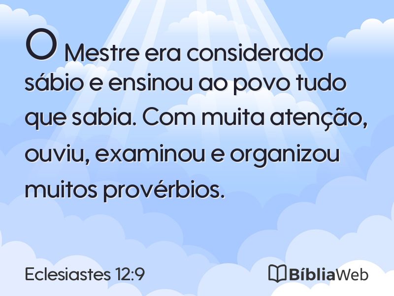 Eclesiastes 12:9 em imagem para compartilhar