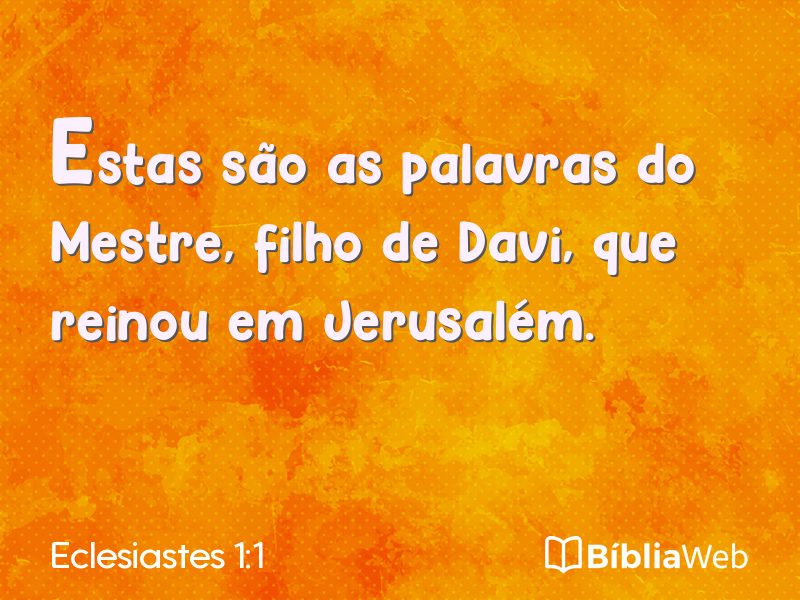Eclesiastes 1:1 em imagem para compartilhar