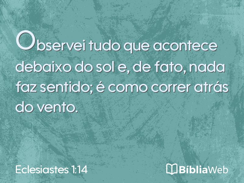 Eclesiastes 1:14 em imagem para compartilhar