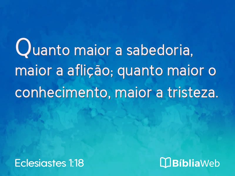 Eclesiastes 1:18 em imagem para compartilhar