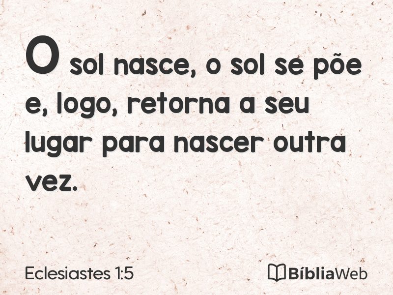 Eclesiastes 1:5 em imagem para compartilhar