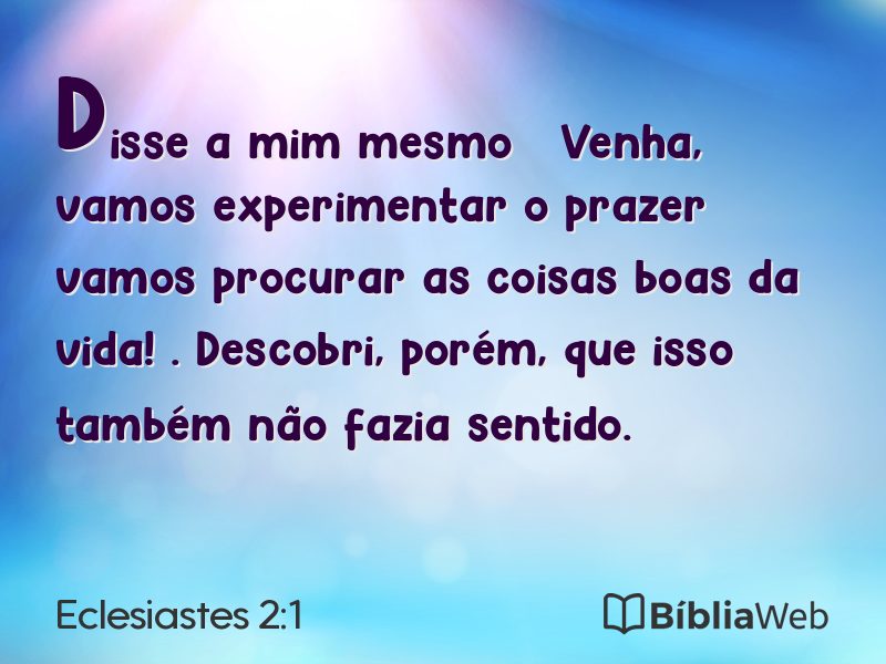 Eclesiastes 2:1 em imagem para compartilhar