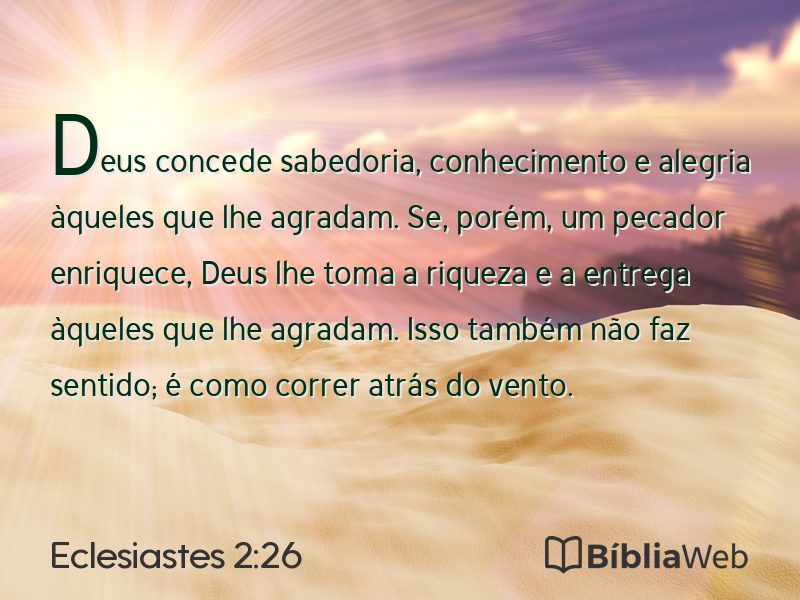 Eclesiastes 2:26 em imagem para compartilhar