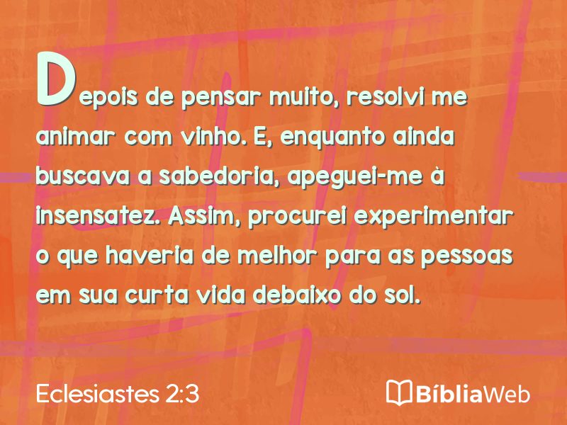 Eclesiastes 2:3 em imagem para compartilhar