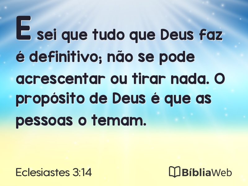 Eclesiastes 3:14 em imagem para compartilhar