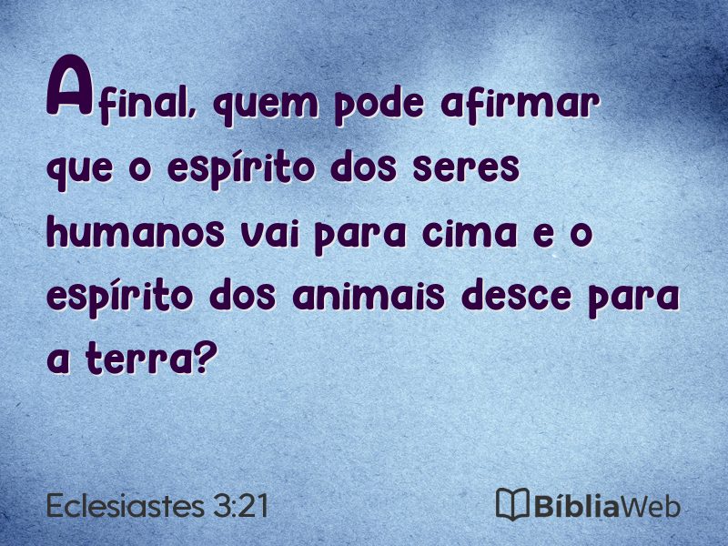 Eclesiastes 3:21 em imagem para compartilhar