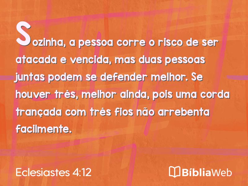 Eclesiastes 4:12 em imagem para compartilhar