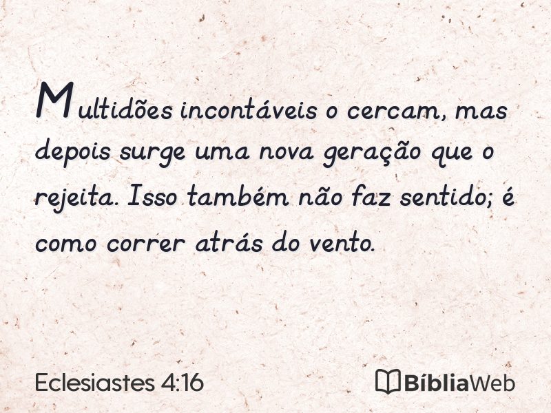 Eclesiastes 4:16 em imagem para compartilhar