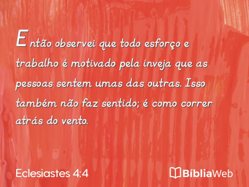 Eclesiastes 4:4 em imagem para compartilhar