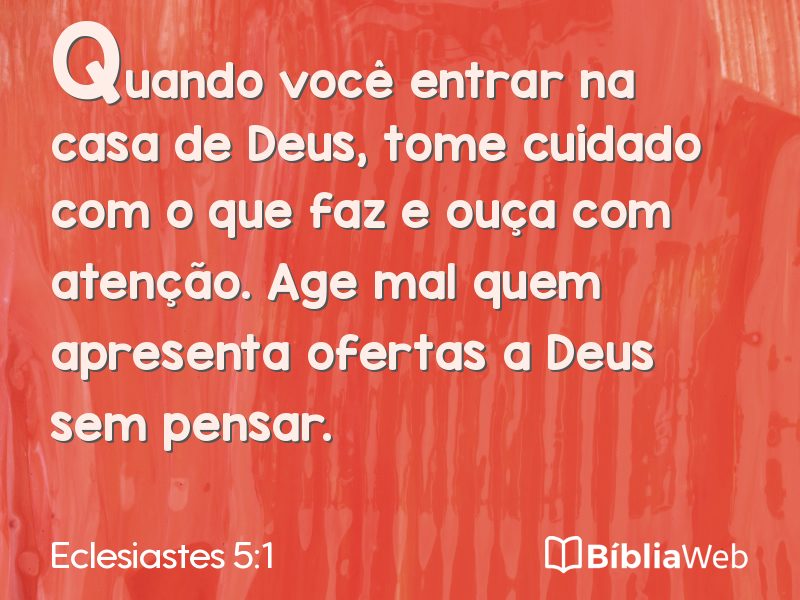 Eclesiastes 5:1 em imagem para compartilhar