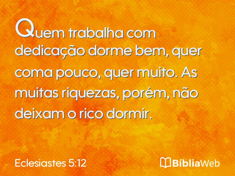 Eclesiastes 5:12 em imagem para compartilhar