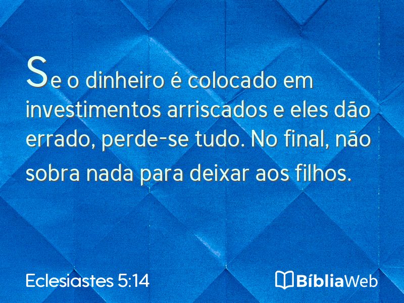 Eclesiastes 5:14 em imagem para compartilhar