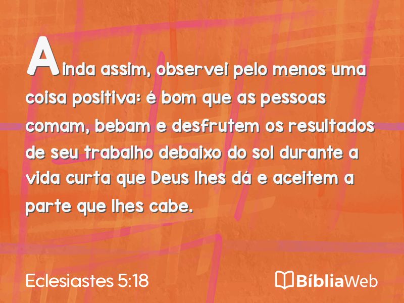 Eclesiastes 5:18 em imagem para compartilhar