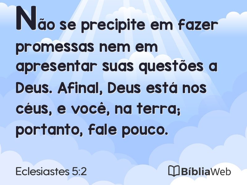 Eclesiastes 5:2 em imagem para compartilhar
