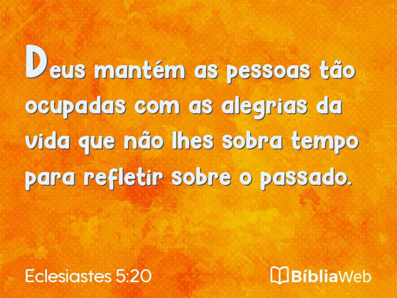 Eclesiastes 5:20 em imagem para compartilhar
