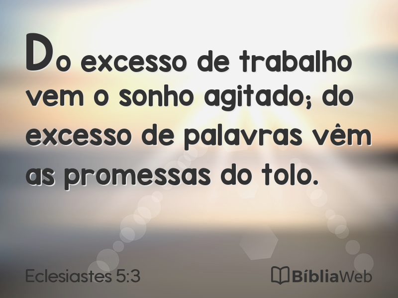 Eclesiastes 5:3 em imagem para compartilhar