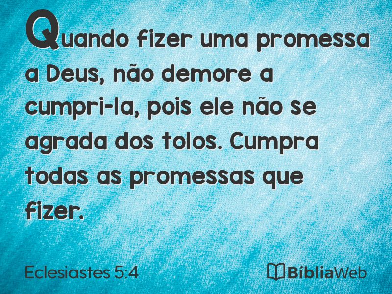 Eclesiastes 5:4 em imagem para compartilhar