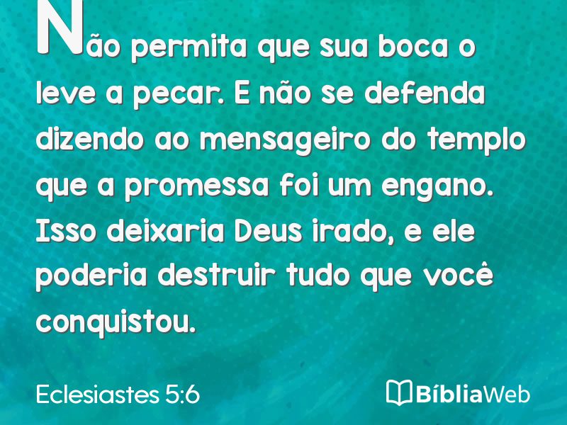 Eclesiastes 5:6 em imagem para compartilhar
