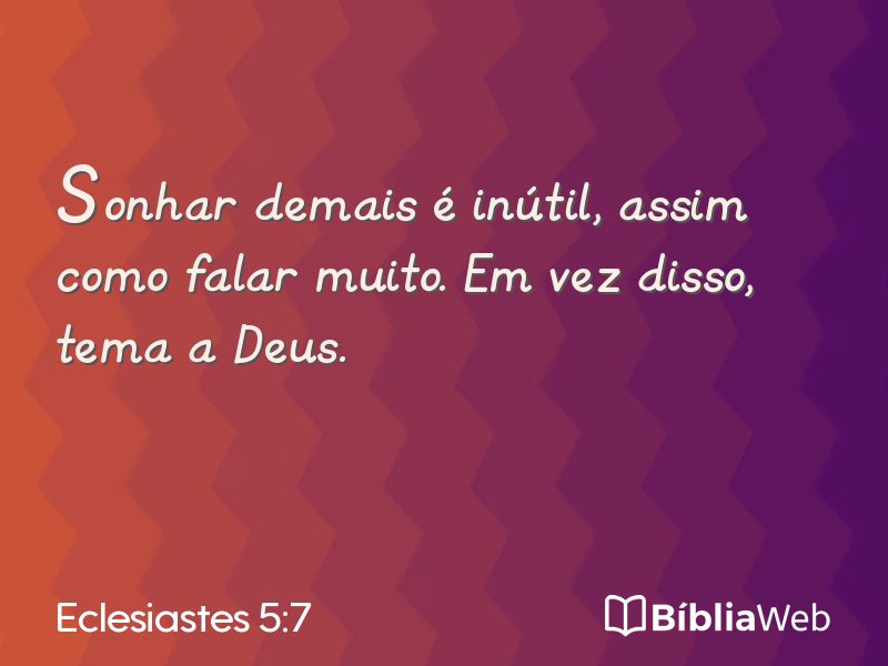 Eclesiastes 5:7 em imagem para compartilhar