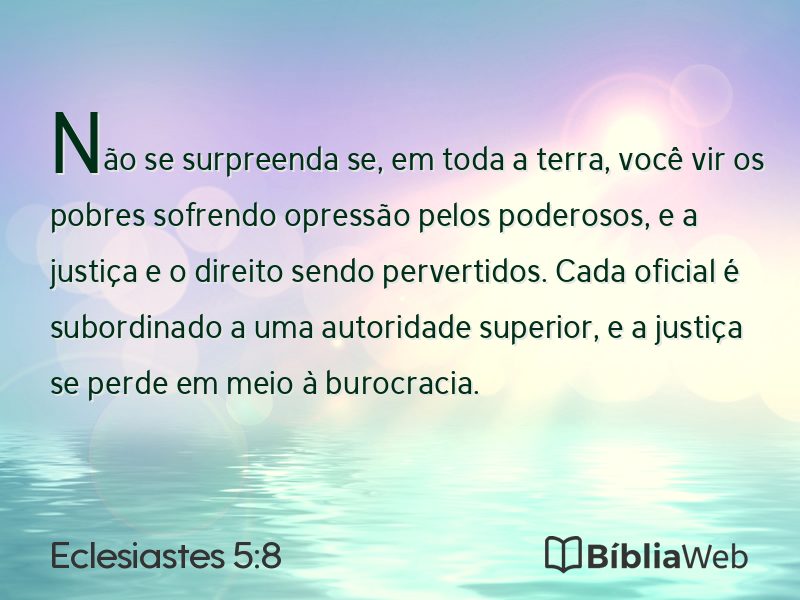 Eclesiastes 5:8 em imagem para compartilhar