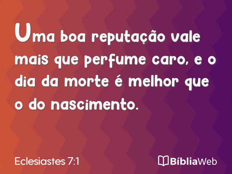 Eclesiastes 7:1 em imagem para compartilhar