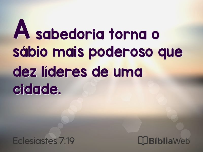 Eclesiastes 7:19 em imagem para compartilhar