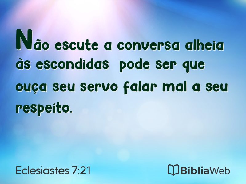 Eclesiastes 7:21 em imagem para compartilhar