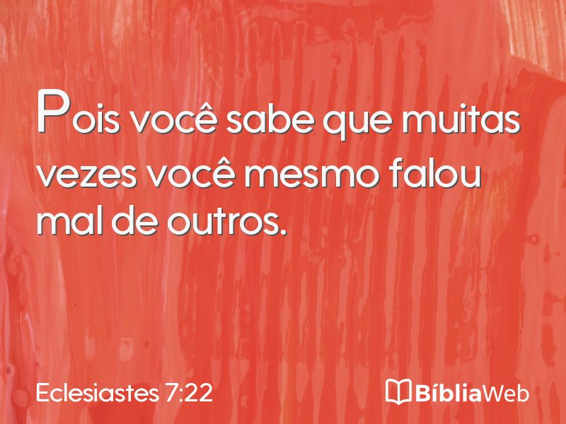 Eclesiastes 7:22 em imagem para compartilhar