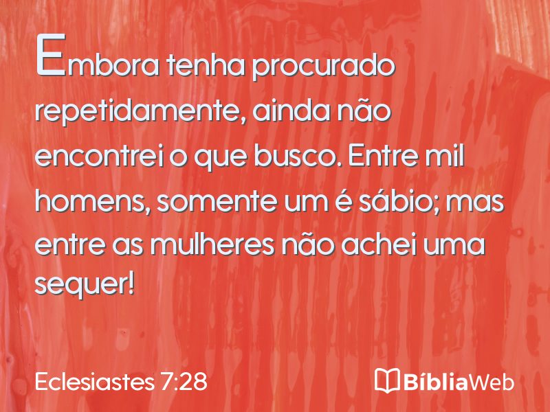 Eclesiastes 7:28 em imagem para compartilhar