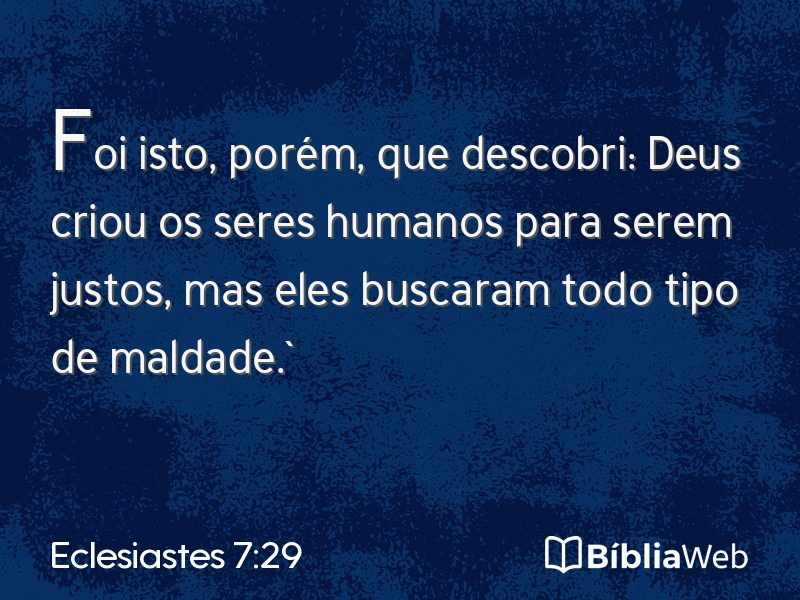 Eclesiastes 7:29 em imagem para compartilhar