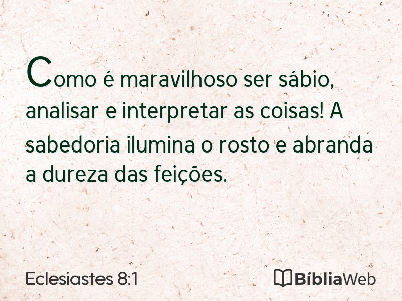 Eclesiastes 8:1 em imagem para compartilhar