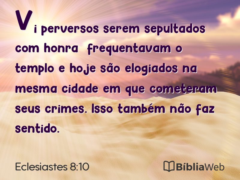 Eclesiastes 8:10 em imagem para compartilhar