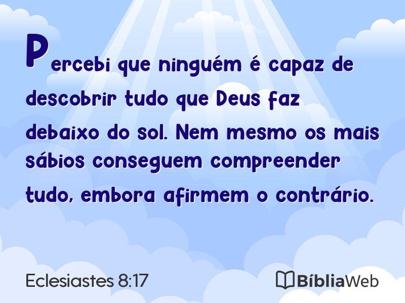 Eclesiastes 8:17 em imagem para compartilhar