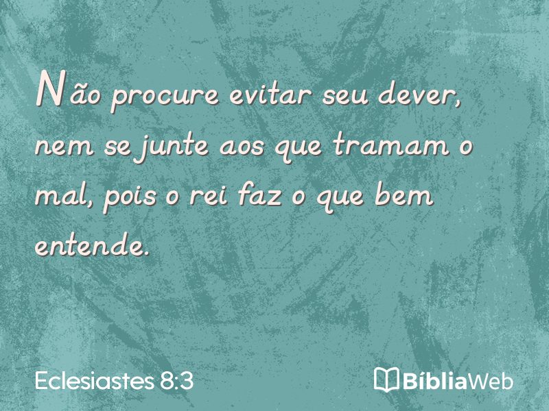 Eclesiastes 8:3 em imagem para compartilhar