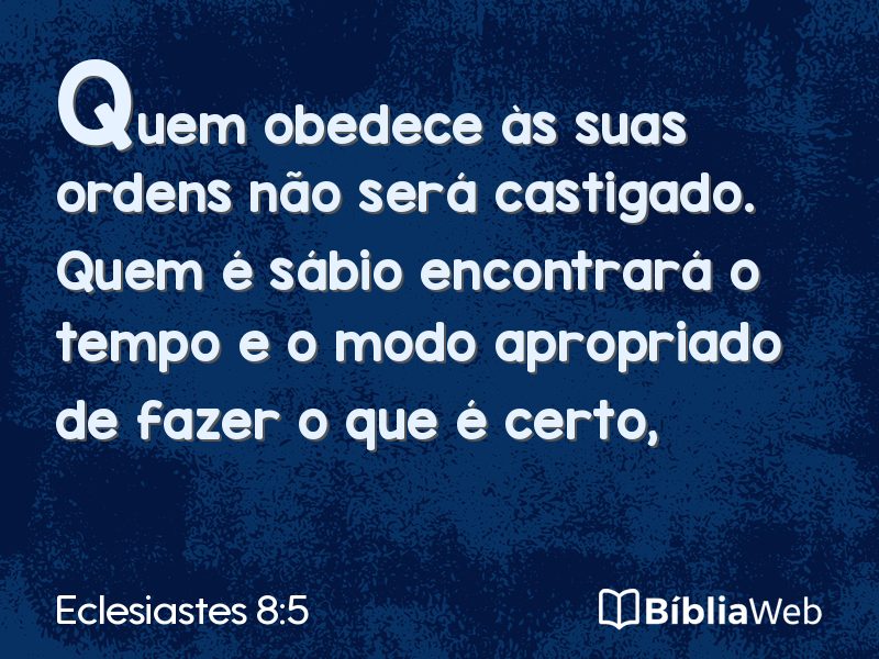 Eclesiastes 8:5 em imagem para compartilhar