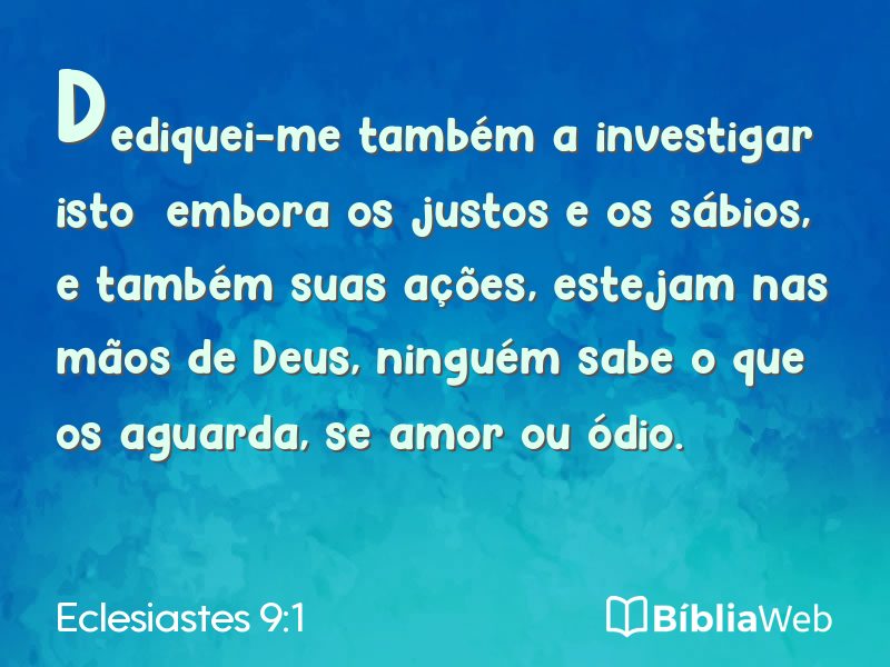Eclesiastes 9:1 em imagem para compartilhar