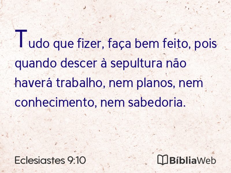 Eclesiastes 9:10 em imagem para compartilhar
