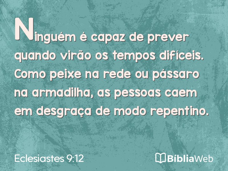 Eclesiastes 9:12 em imagem para compartilhar