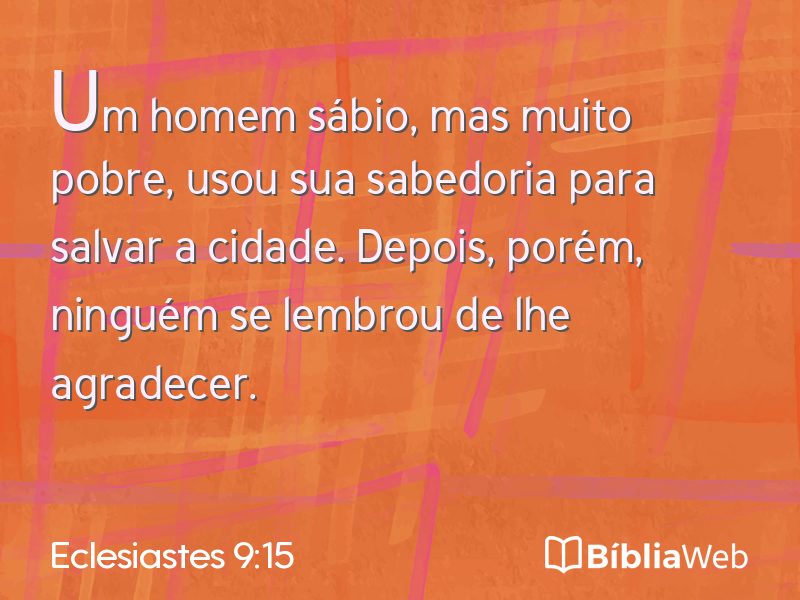 Eclesiastes 9:15 em imagem para compartilhar