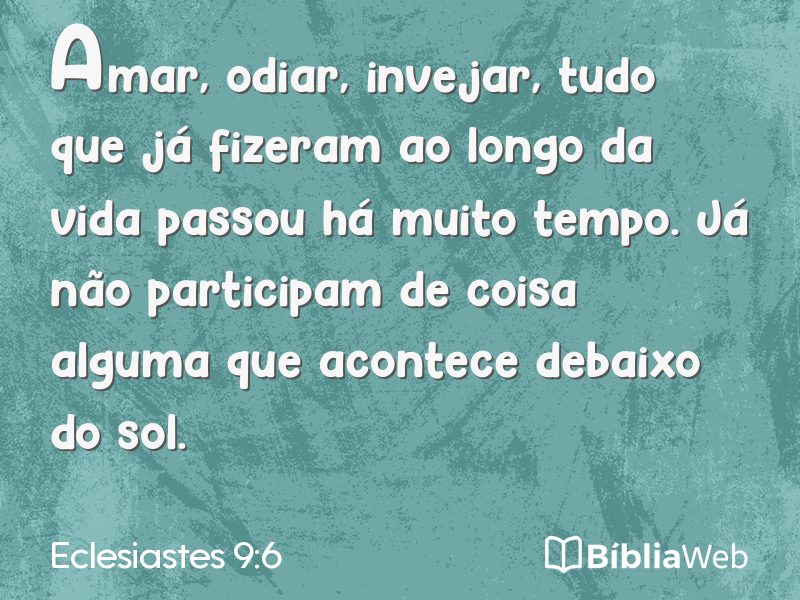 Eclesiastes 9:6 em imagem para compartilhar