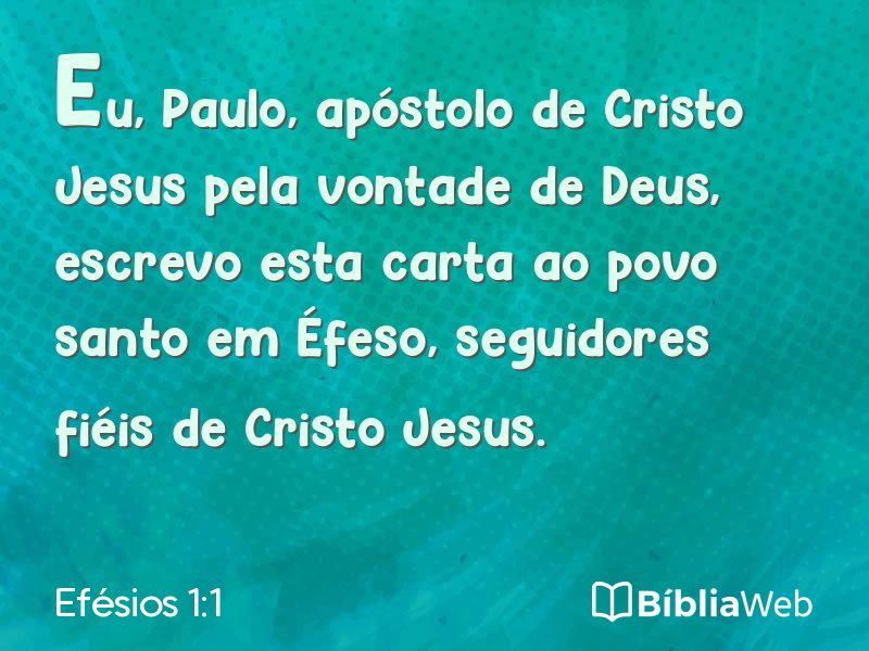 Efésios 1:1 em imagem para compartilhar