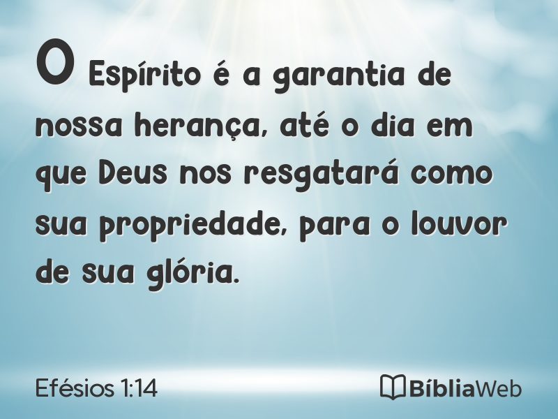 Efésios 1:14 em imagem para compartilhar