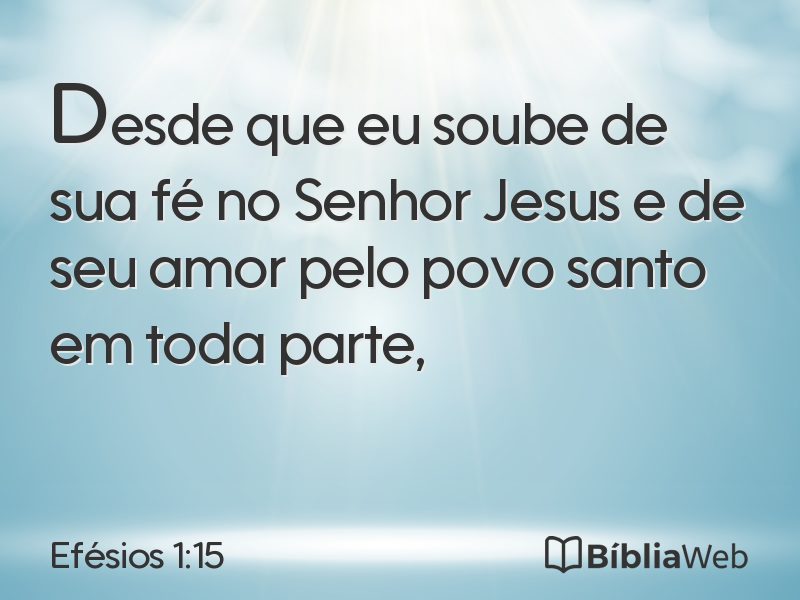 Efésios 1:15 em imagem para compartilhar