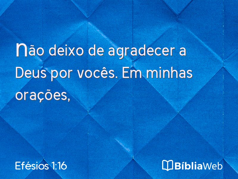 Efésios 1:16 em imagem para compartilhar