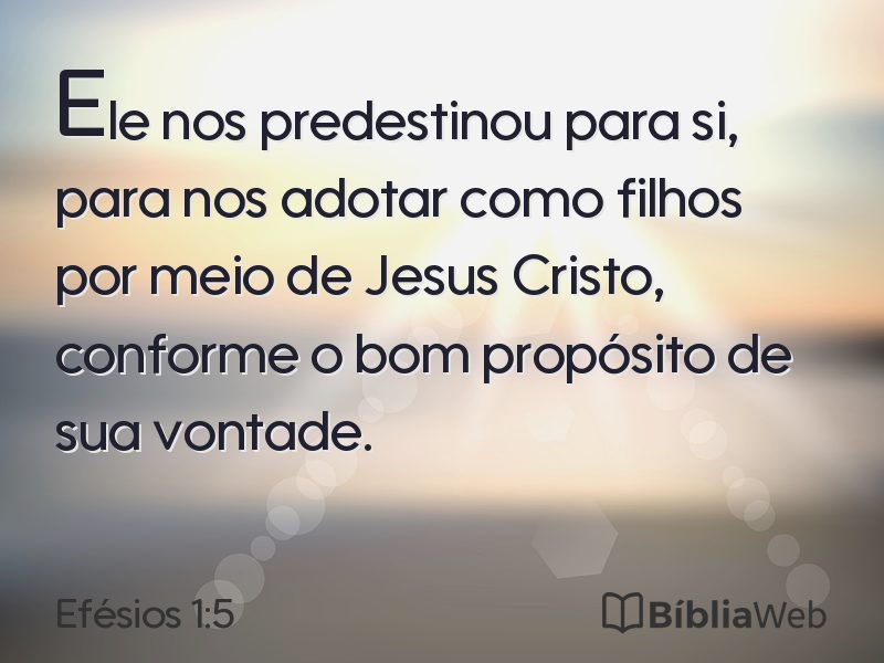 Efésios 1:5 em imagem para compartilhar