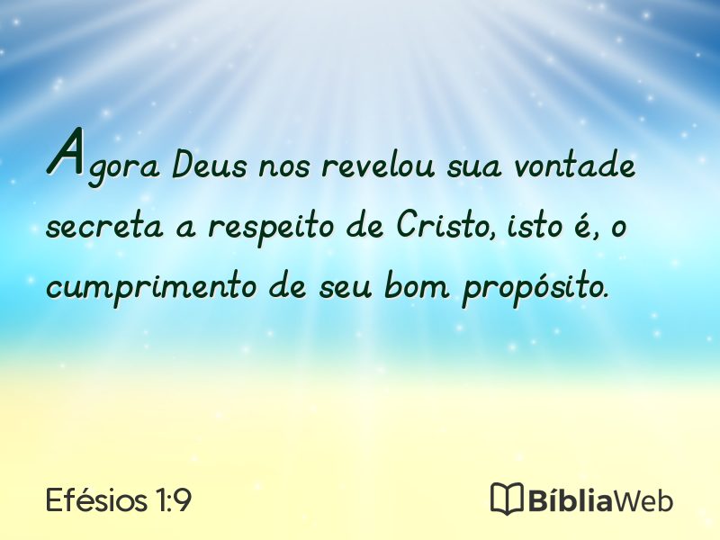 Efésios 1:9 em imagem para compartilhar