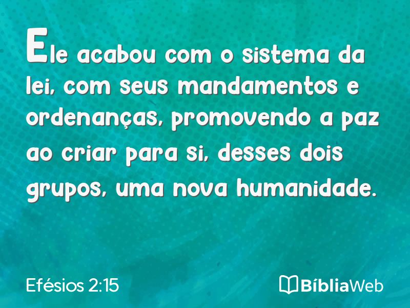 Efésios 2:15 em imagem para compartilhar