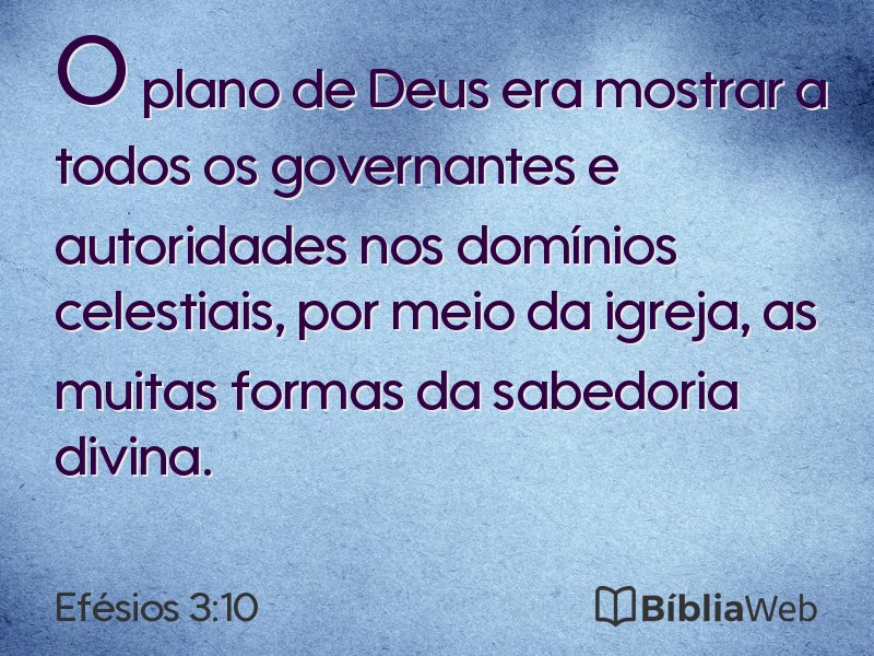 Efésios 3:10 em imagem para compartilhar