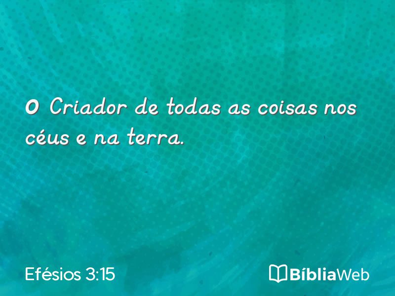 Efésios 3:15 em imagem para compartilhar