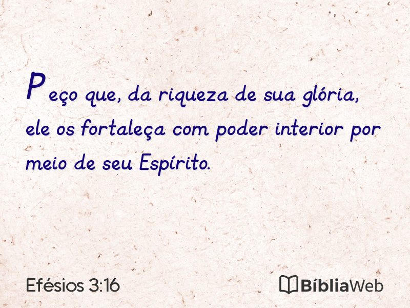 Efésios 3:16 em imagem para compartilhar